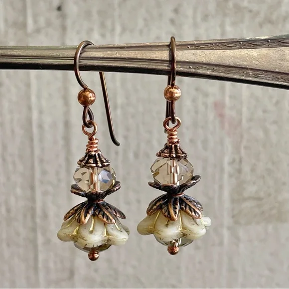 ARTISAN Earrings “Champagne Brunch” - Dangles - Picture 3 of 11